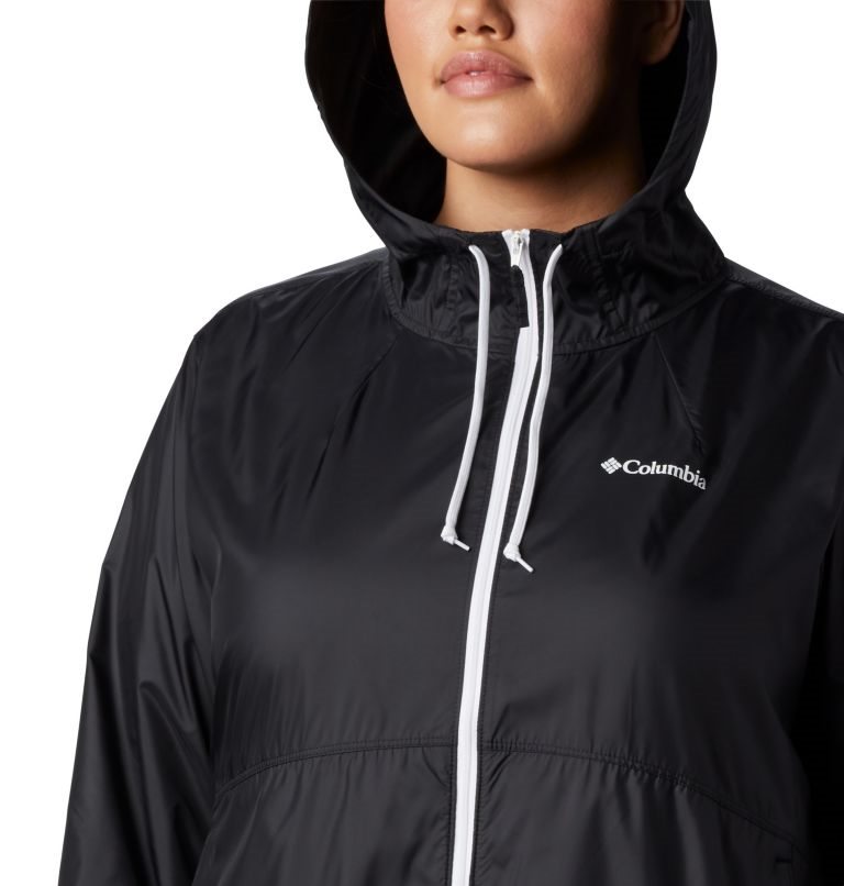 Women's Columbia Flash Forward Windbreaker Jackets Black | Plus Size CA-C354C